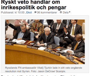 Krievijas vēstnieks Vitālijs Čurkins bloķē ANO balsojumu