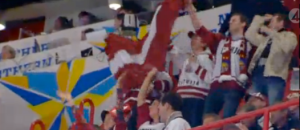 Latvijas hokeja līdzjutēji Stokholmā, 2012. 05.05 skat. TV4 play