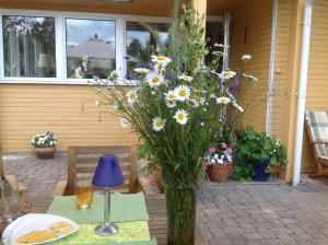 pļavas puķes vāzē