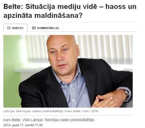 LTV valdes priekšsēdētājs Belte attēls no TVnet