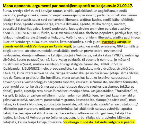Pret Veinbergu organizētās troļļu kampaņas retorika
