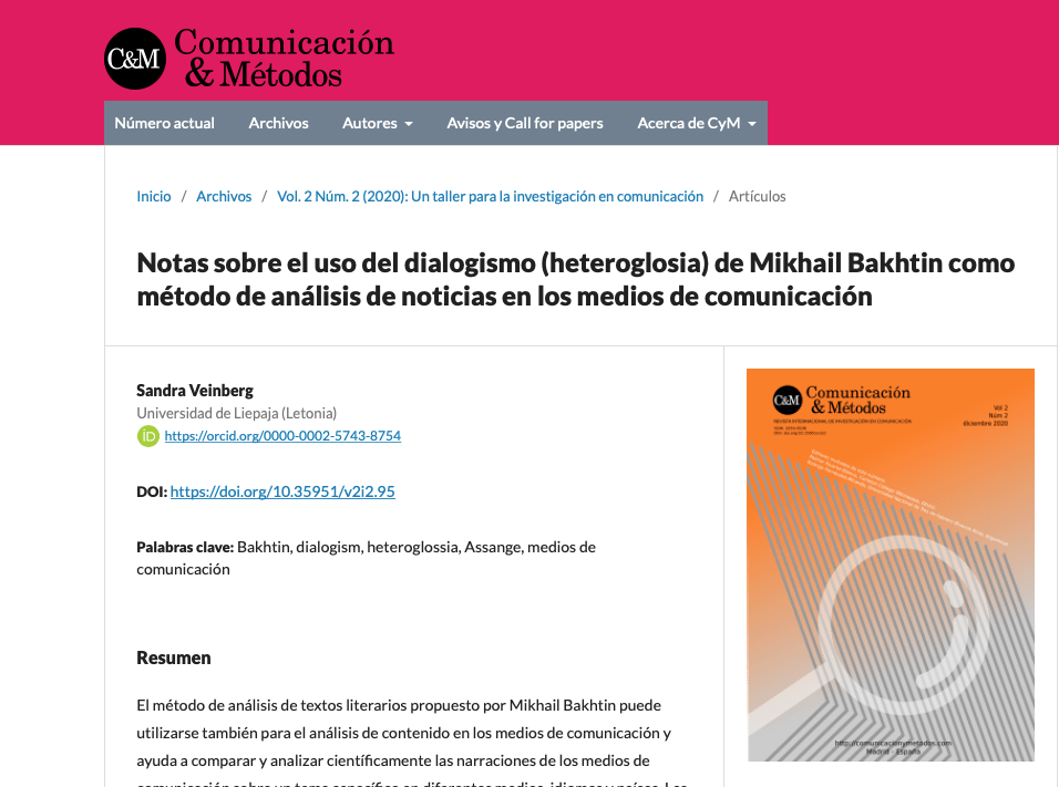 Some Notes on the Use of Mikhail Bakhtin’s Dialogism (Heteroglossia) as a Method in Media Text Analysis